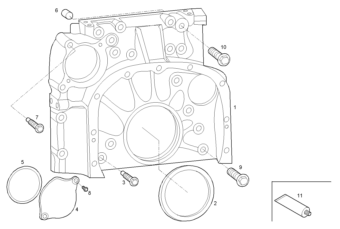 REAR C.CASE COVER parts diagram