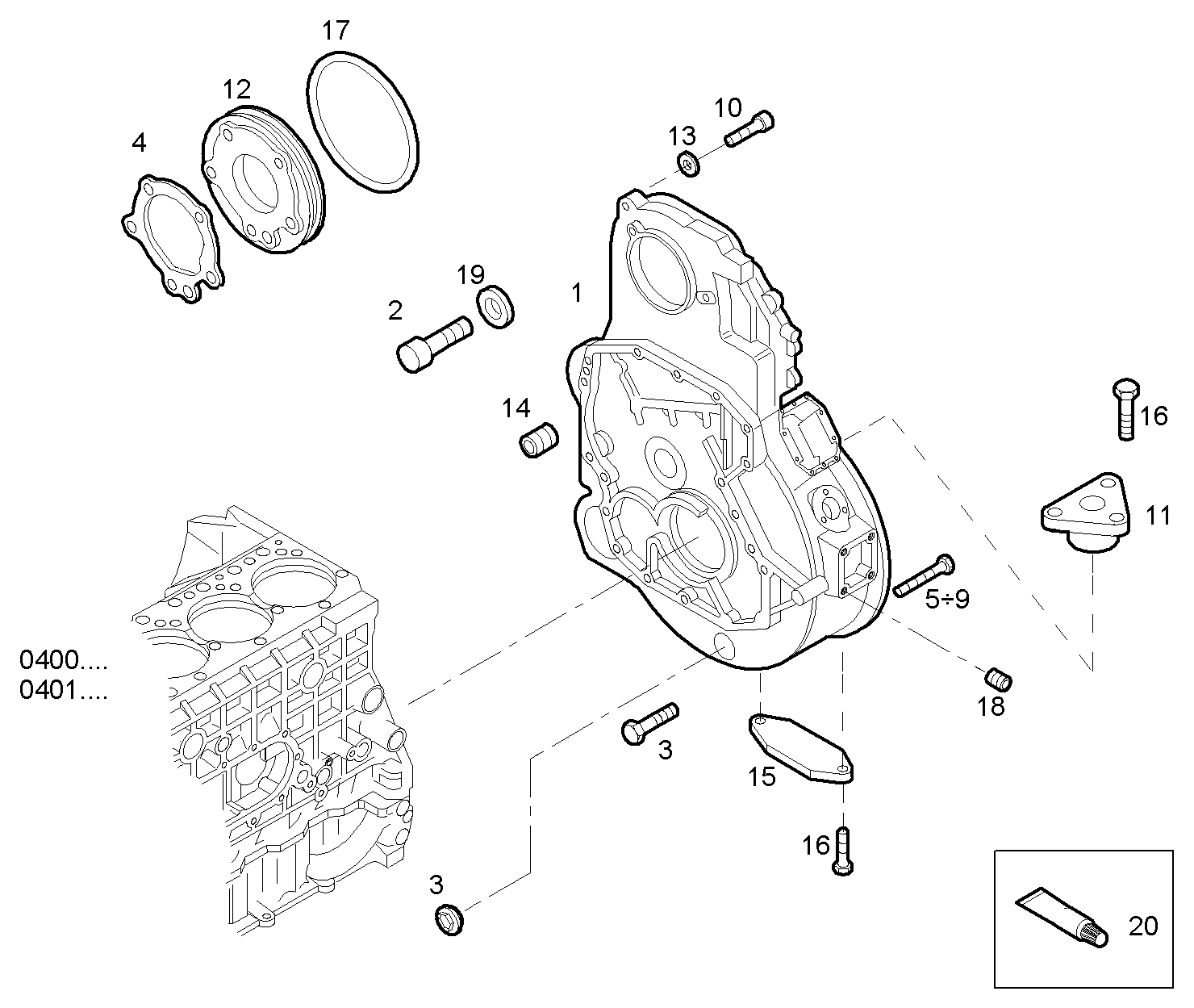 REAR C.CASE COVER parts diagram