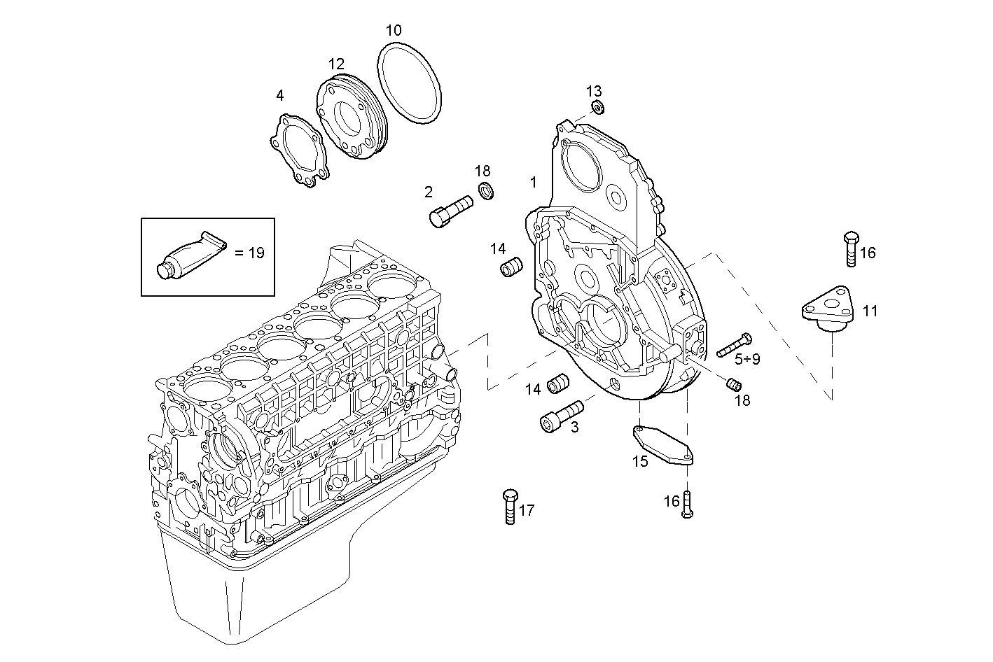 REAR C.CASE COVER parts diagram