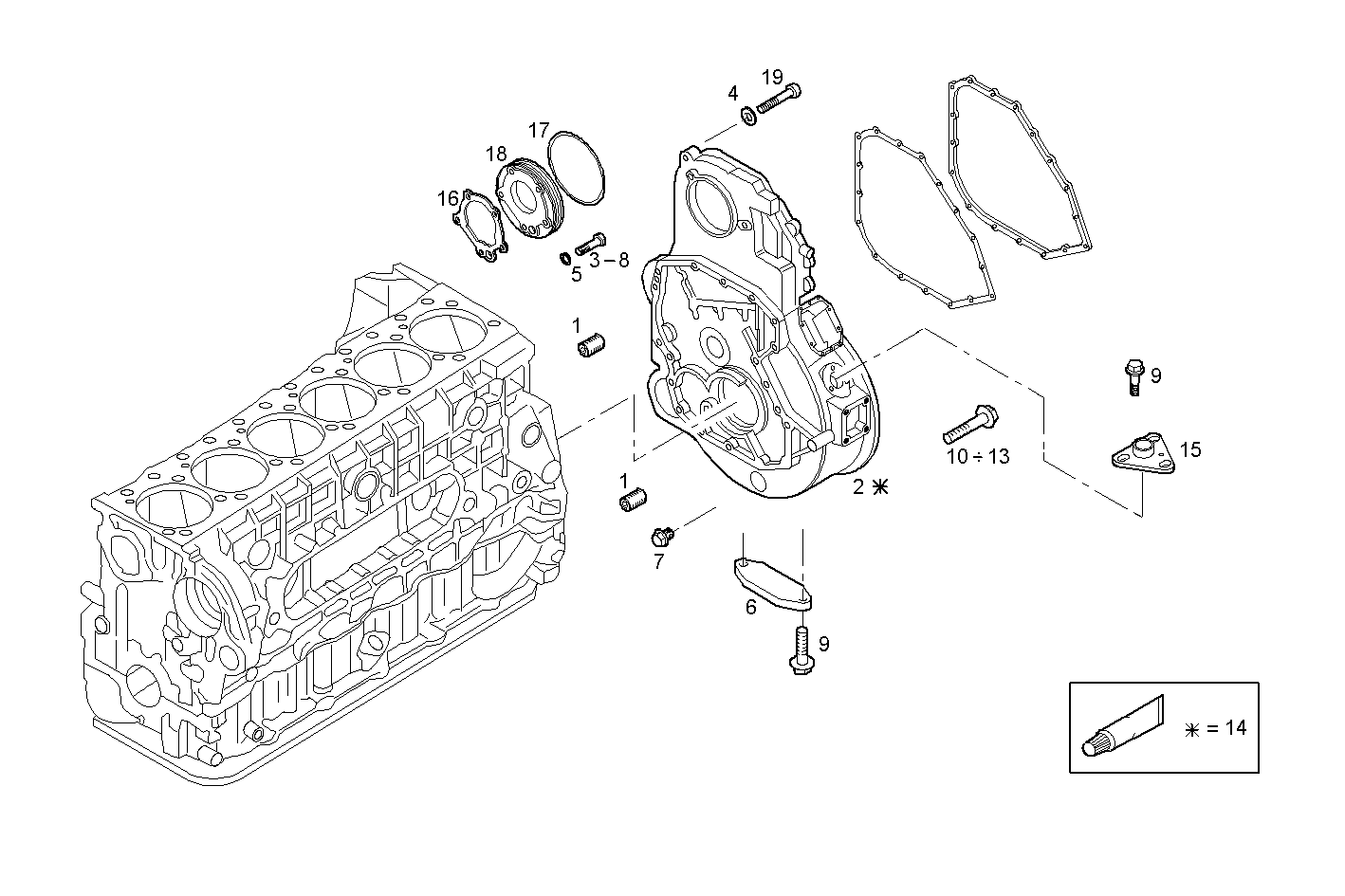 REAR C.CASE COVER parts diagram