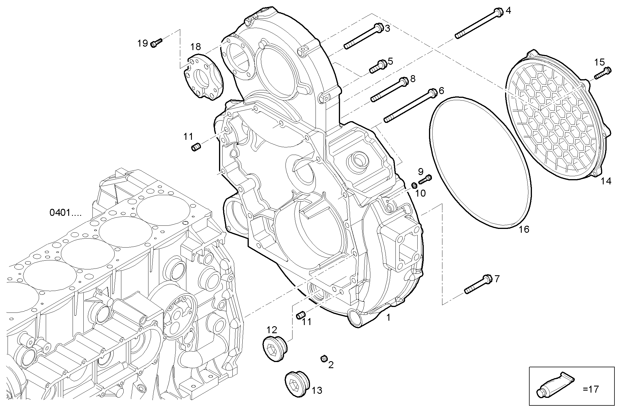 REAR C.CASE COVER parts diagram