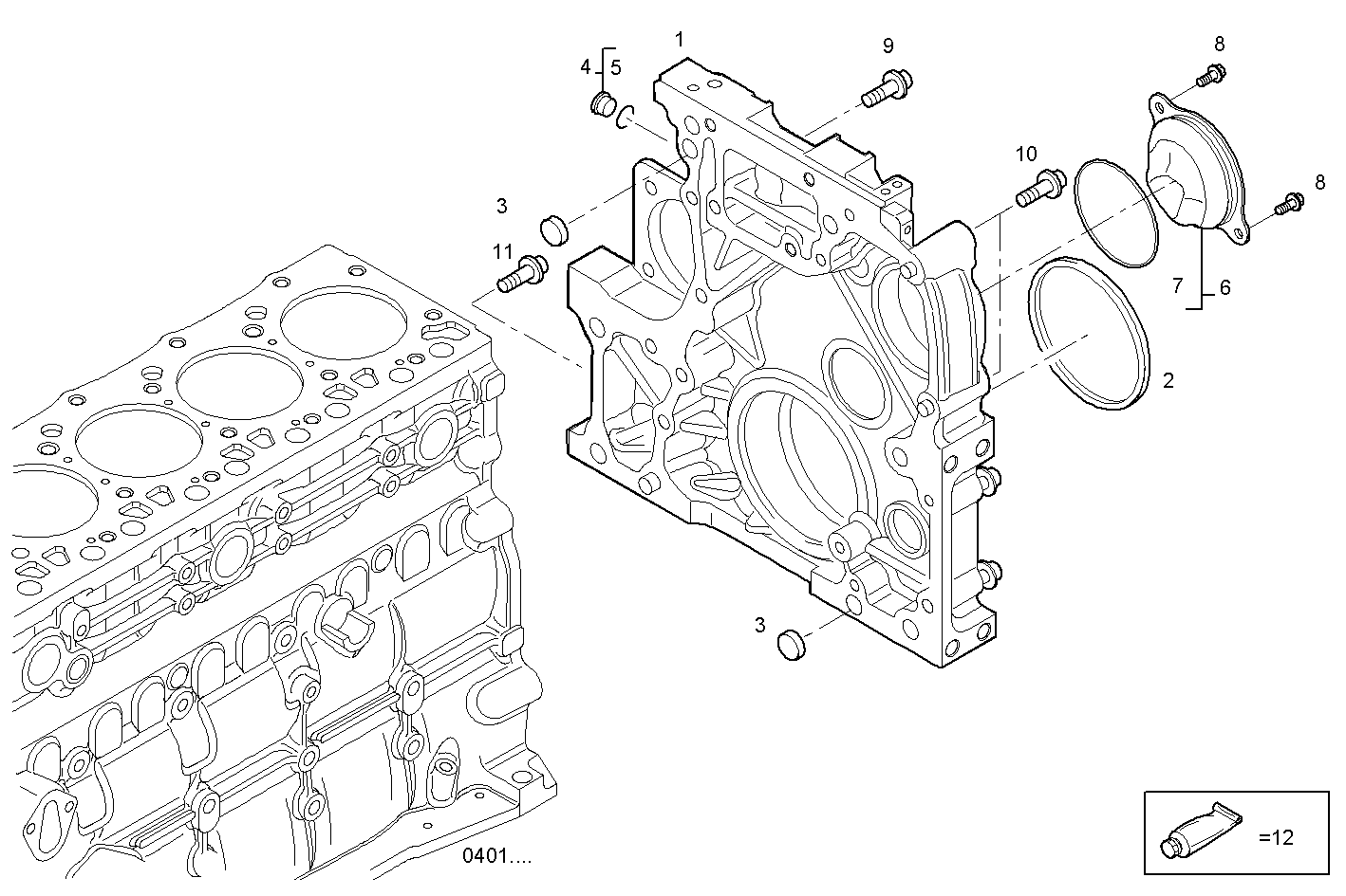 REAR C.CASE COVER parts diagram