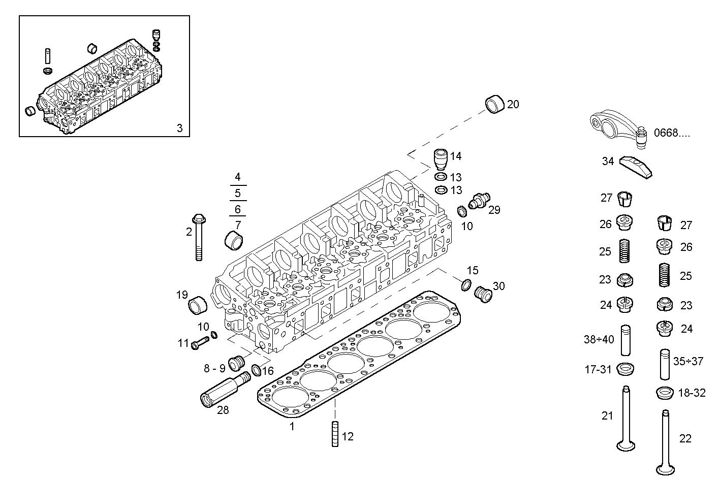 CYLINDER HEAD parts diagram