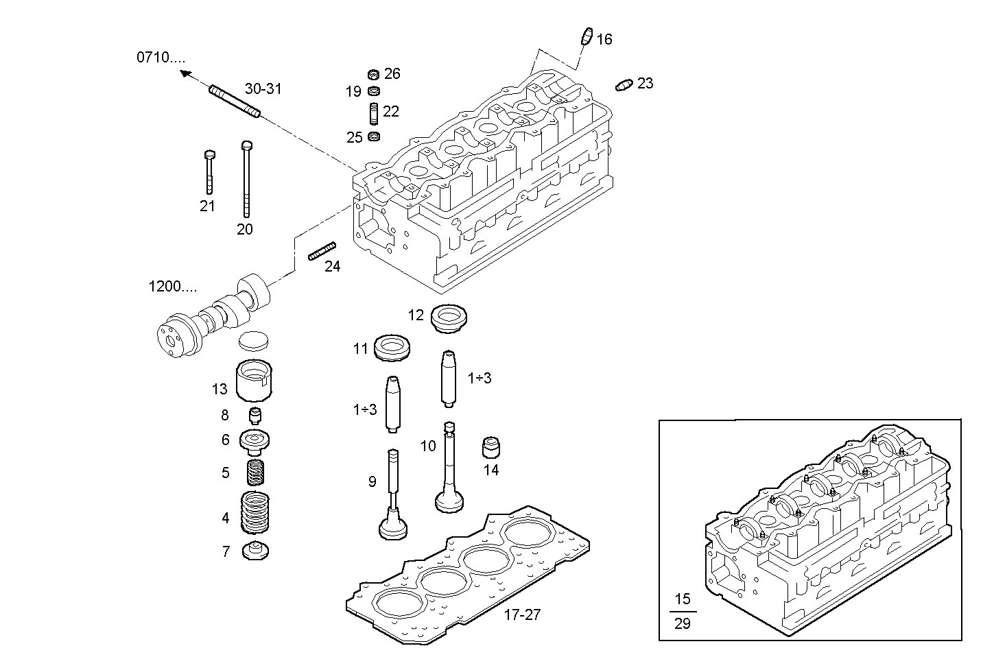CYLINDER HEAD parts diagram