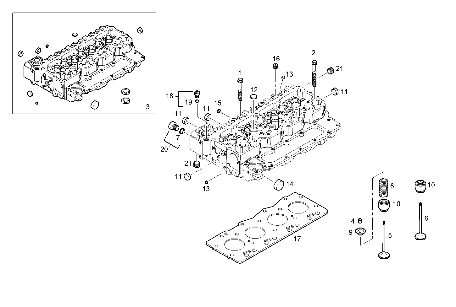 CYLINDER HEAD parts diagram