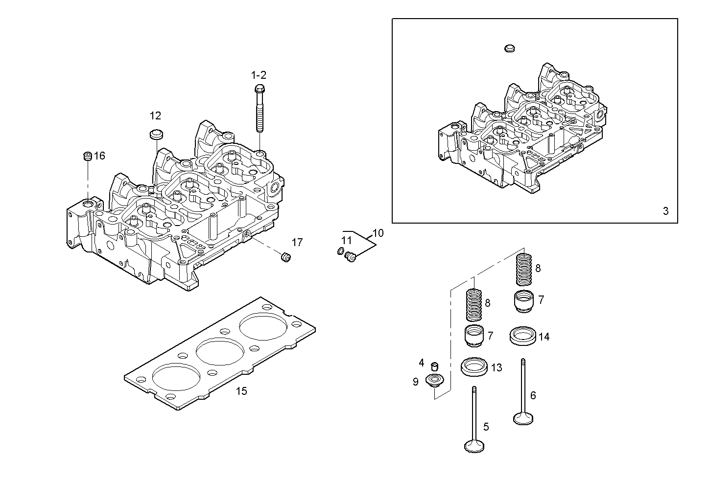 CYLINDER HEAD parts diagram