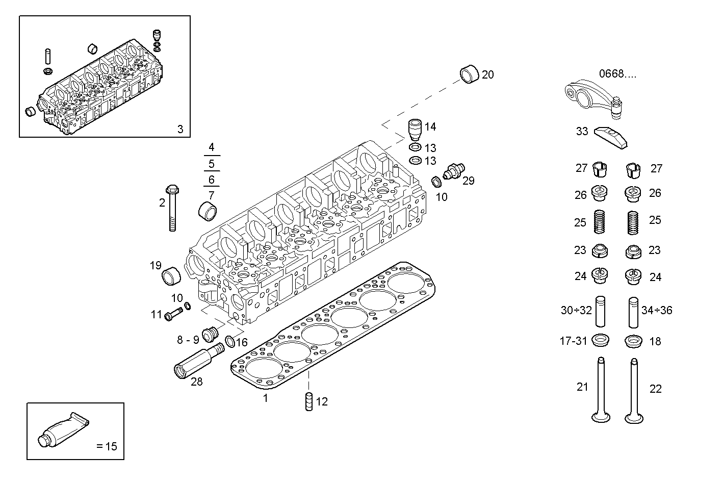 CYLINDER HEAD parts diagram