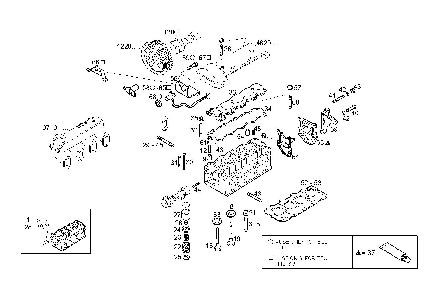 CYLINDER HEAD parts diagram