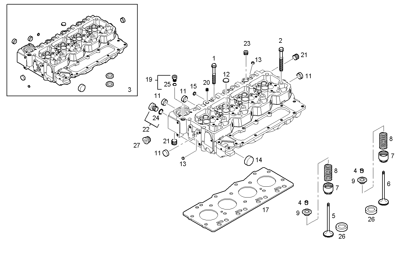 CYLINDER HEAD parts diagram