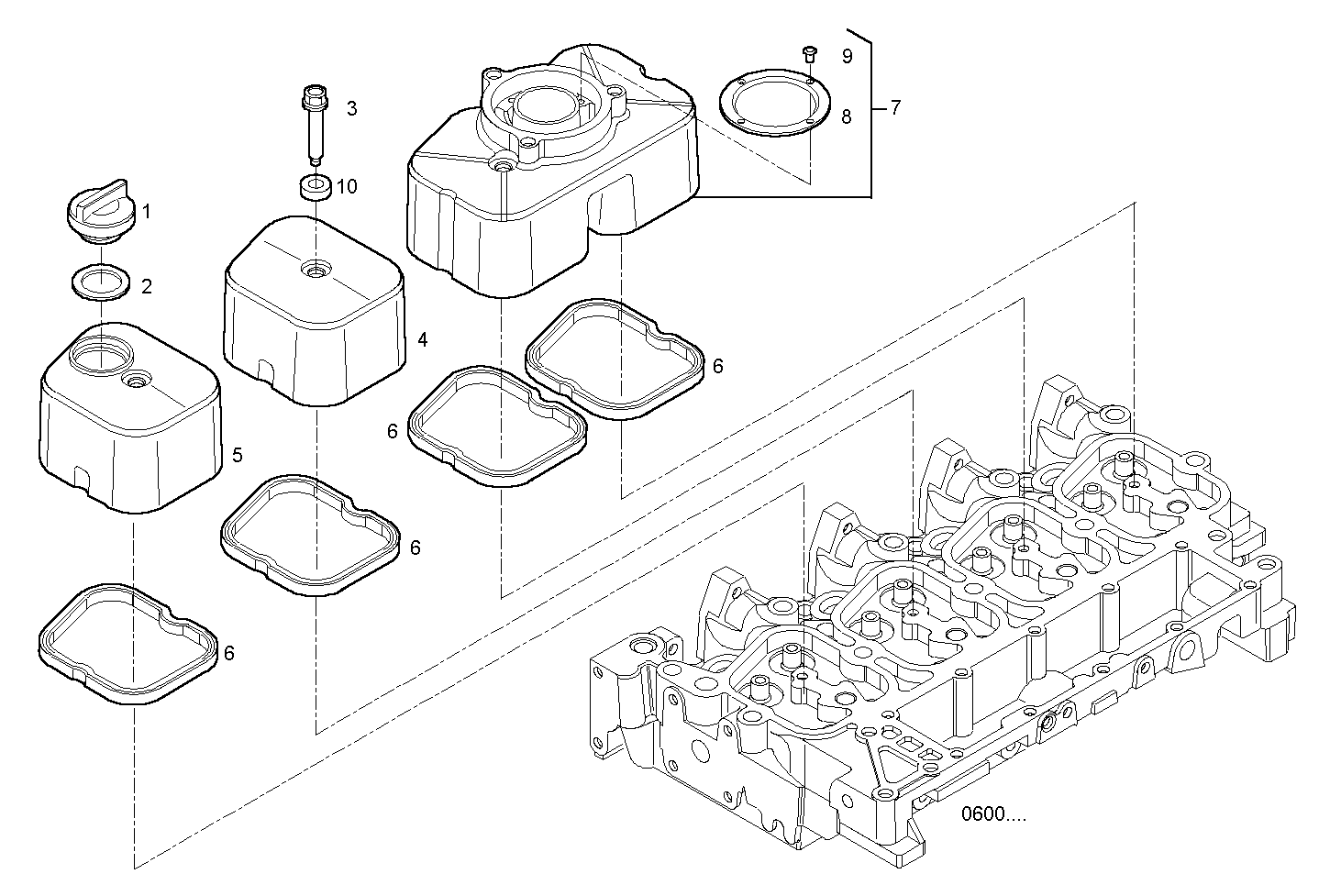 CYL. HEAD COVERS parts diagram