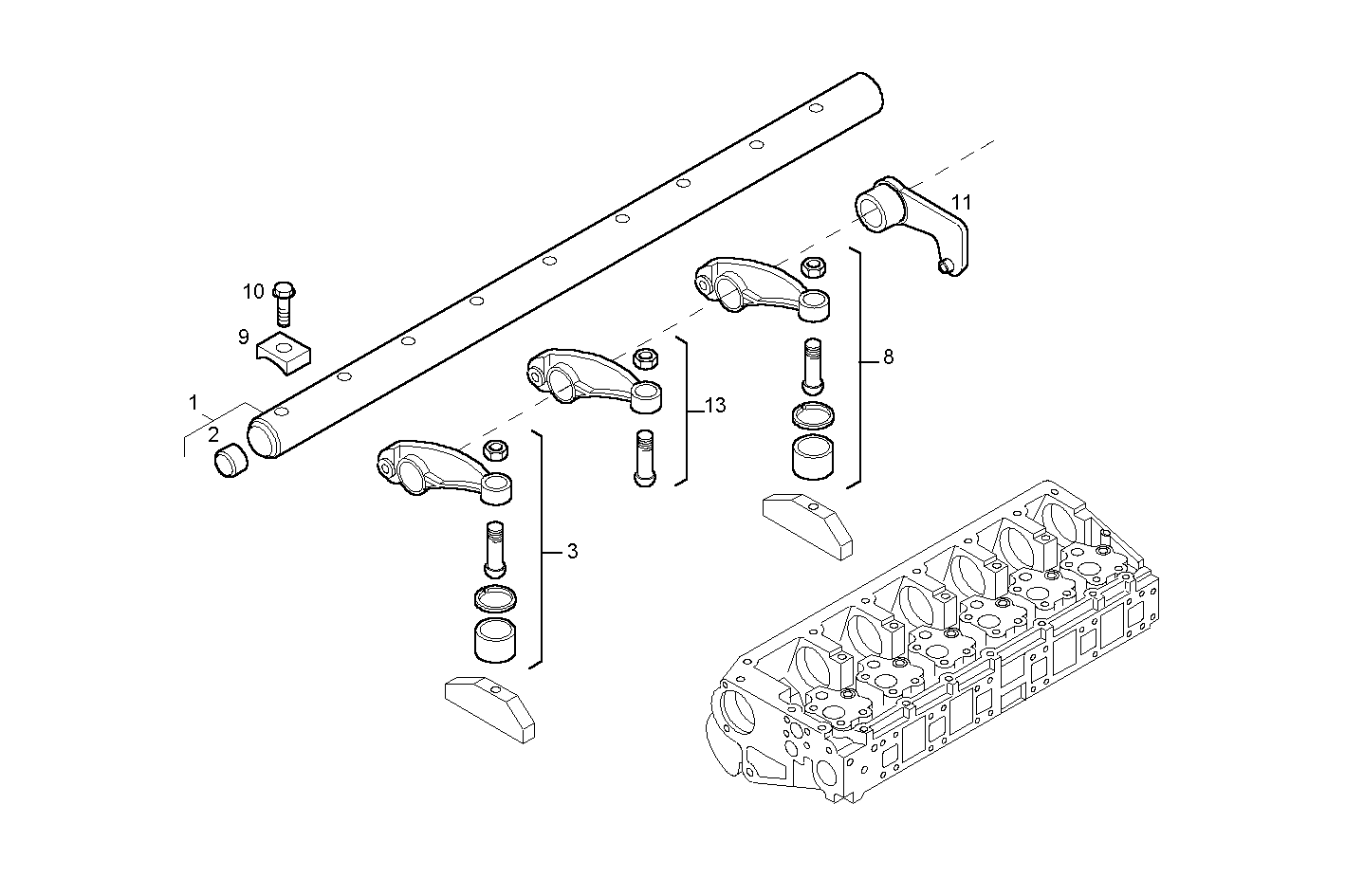 ROCKER SHAFT parts diagram