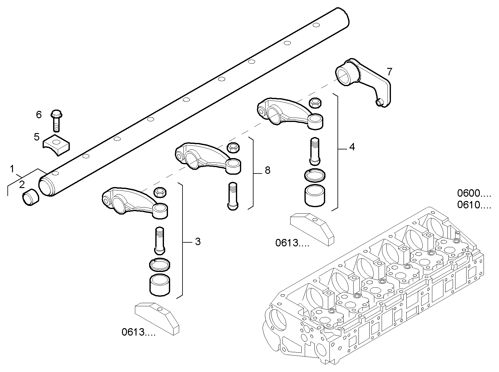 ROCKER SHAFT parts diagram