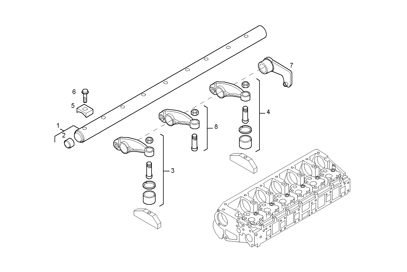 ROCKER SHAFT parts diagram