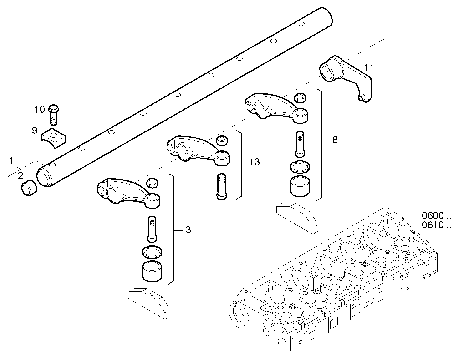 ROCKER SHAFT parts diagram