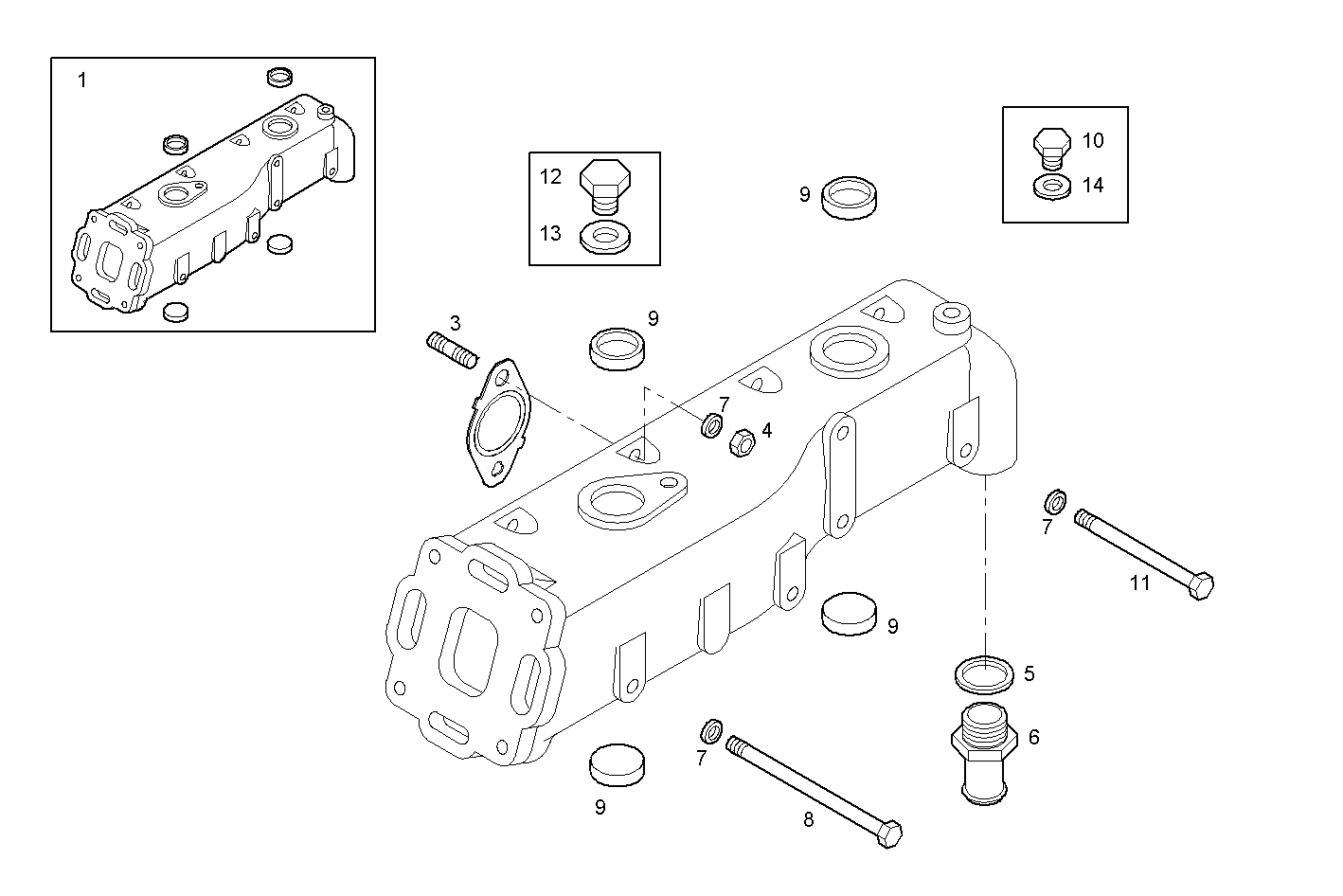 EXHAUST MANIFOLD parts diagram