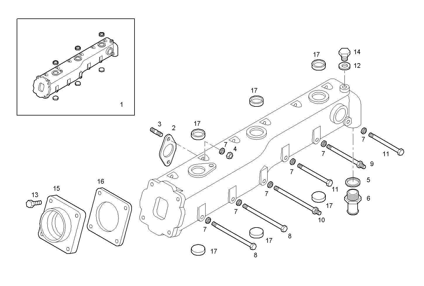 EXHAUST MANIFOLD parts diagram
