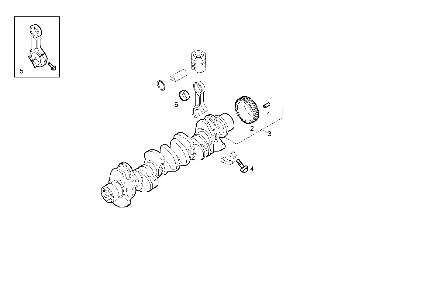 CRANK SHAFT - CONNECTING RODS parts diagram