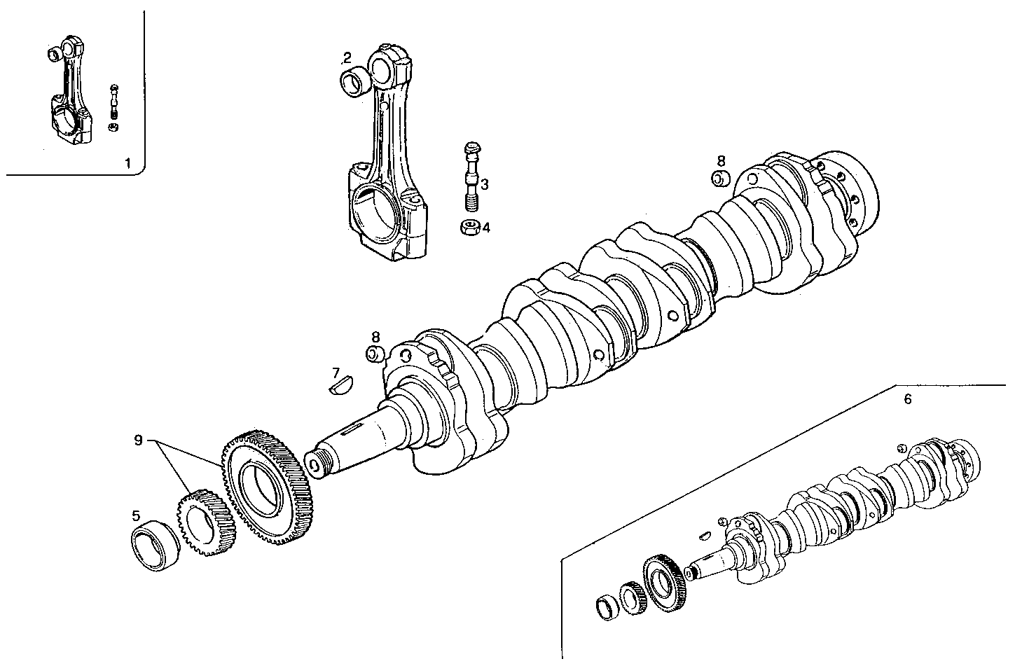 CRANK SHAFT - CONNECTING RODS parts diagram