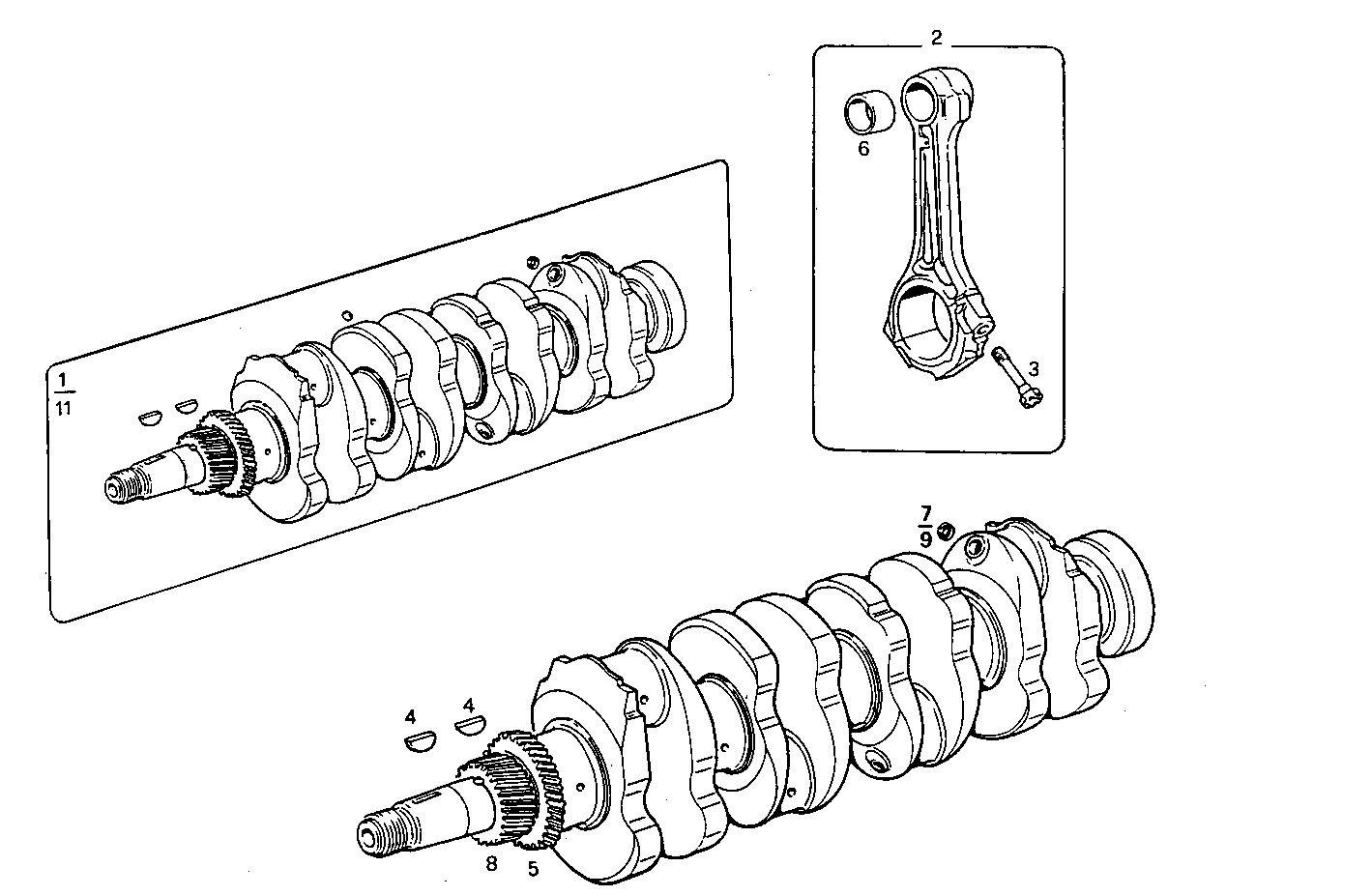 CRANK SHAFT - CONNECTING RODS parts diagram