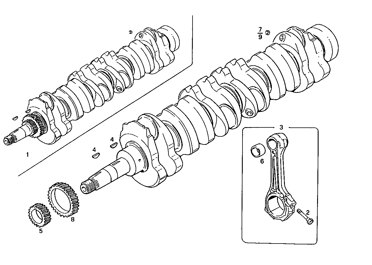 CRANK SHAFT - CONNECTING RODS parts diagram