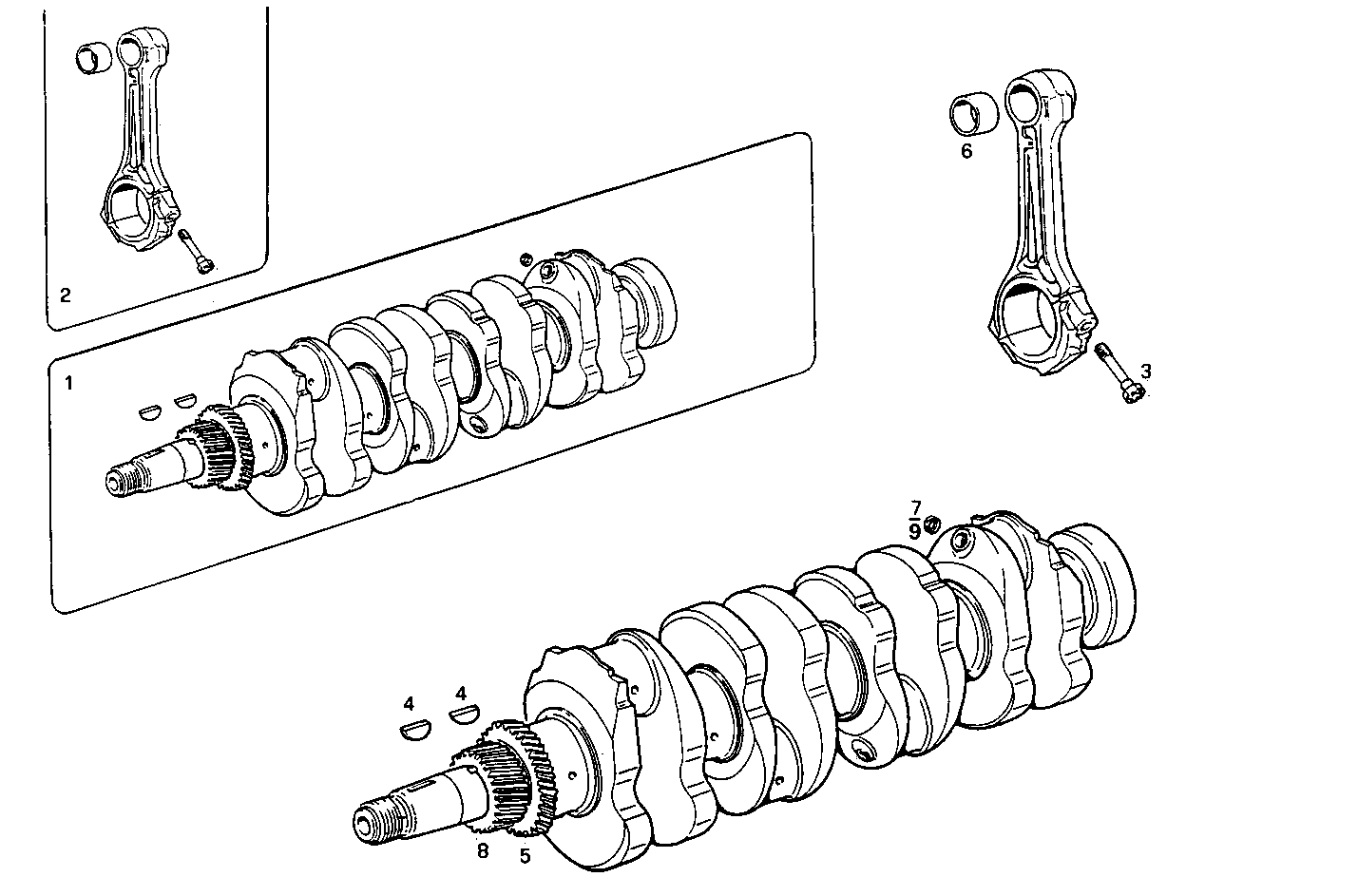 CRANK SHAFT - CONNECTING RODS parts diagram