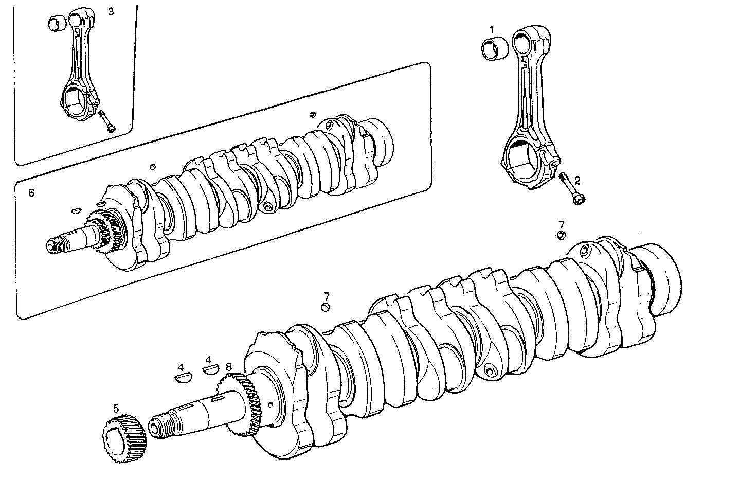 CRANK SHAFT - CONNECTING RODS parts diagram