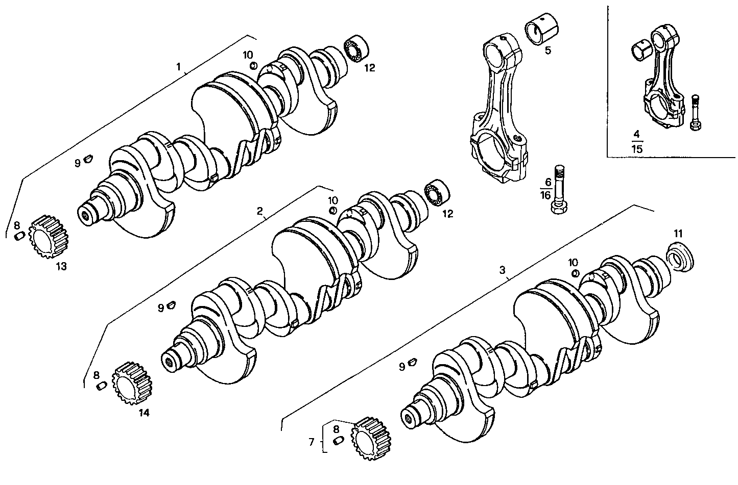 CRANK SHAFT - CONNECTING RODS parts diagram