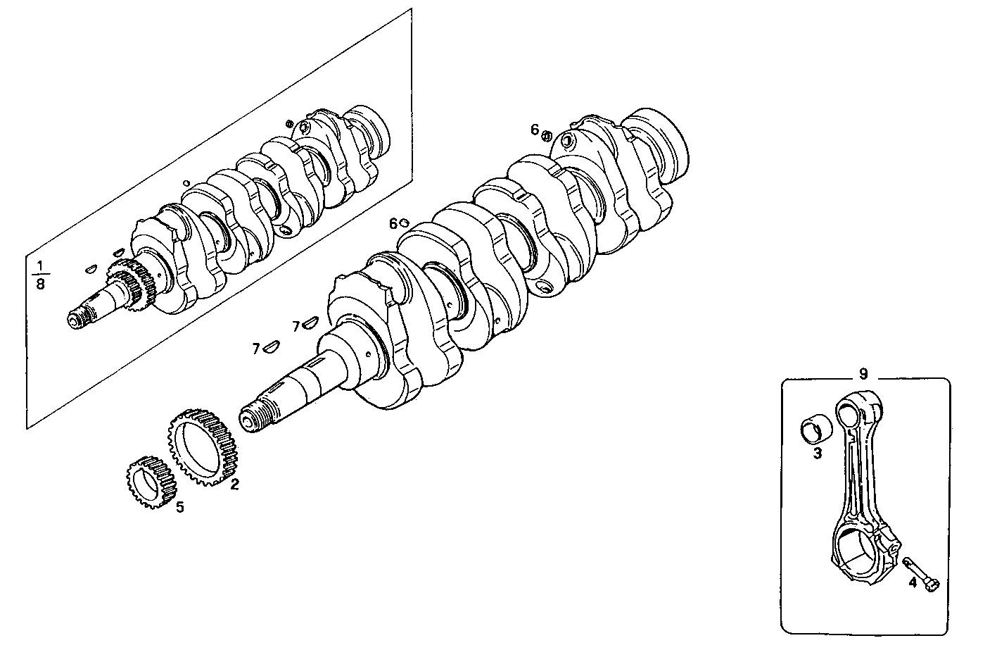 CRANK SHAFT - CONNECTING RODS parts diagram