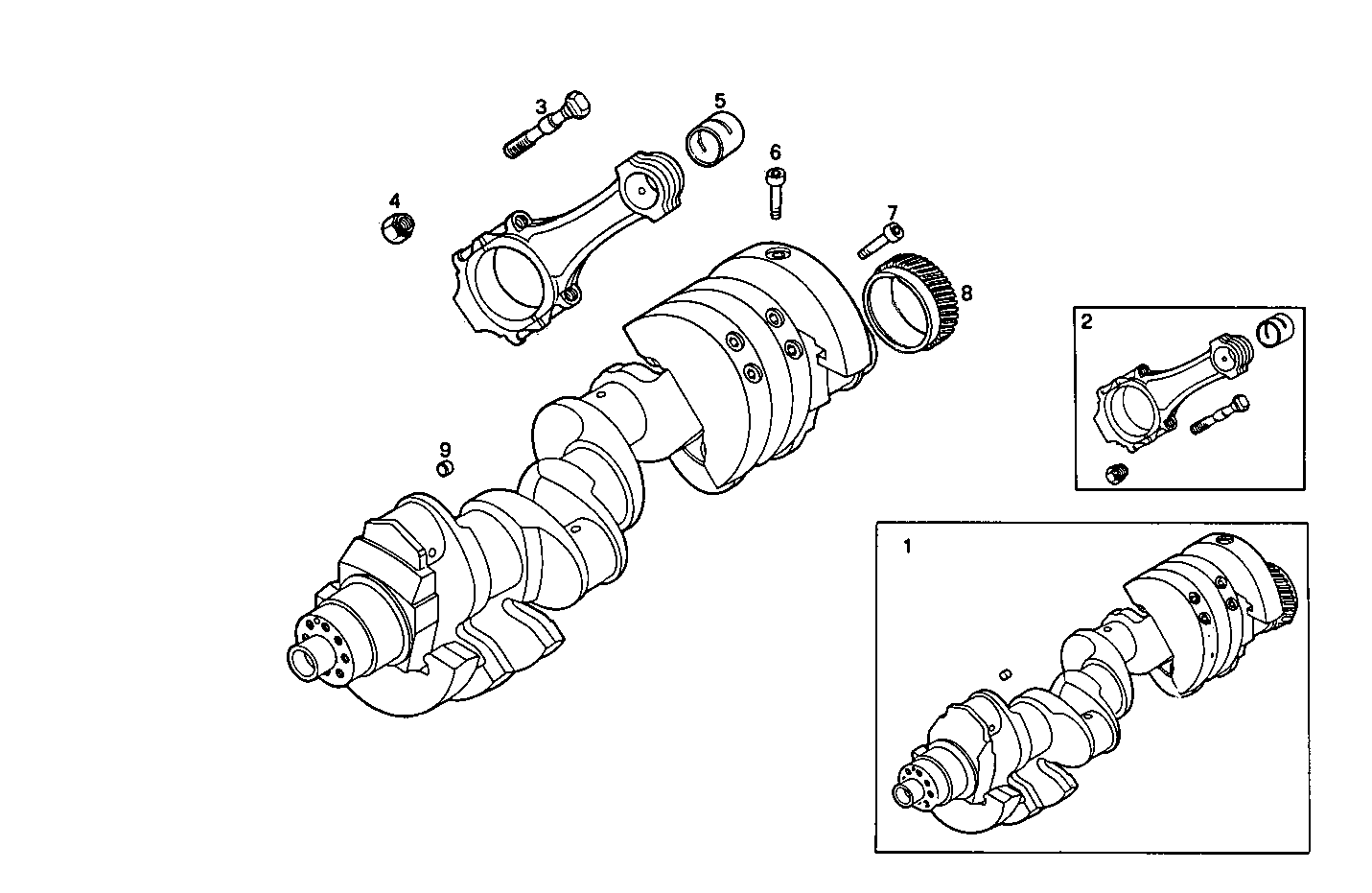 CRANK SHAFT - CONNECTING RODS parts diagram