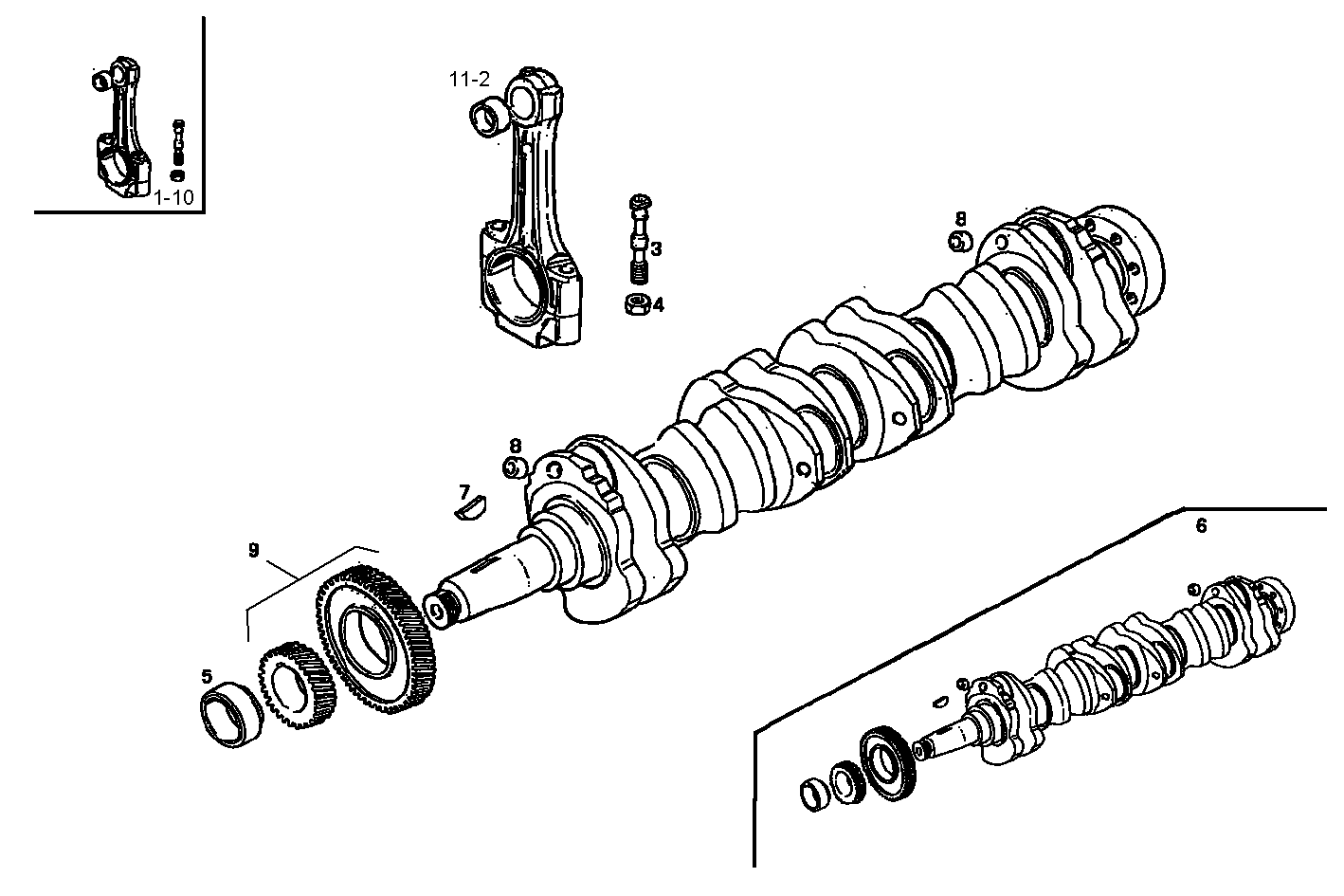 CRANK SHAFT - CONNECTING RODS parts diagram