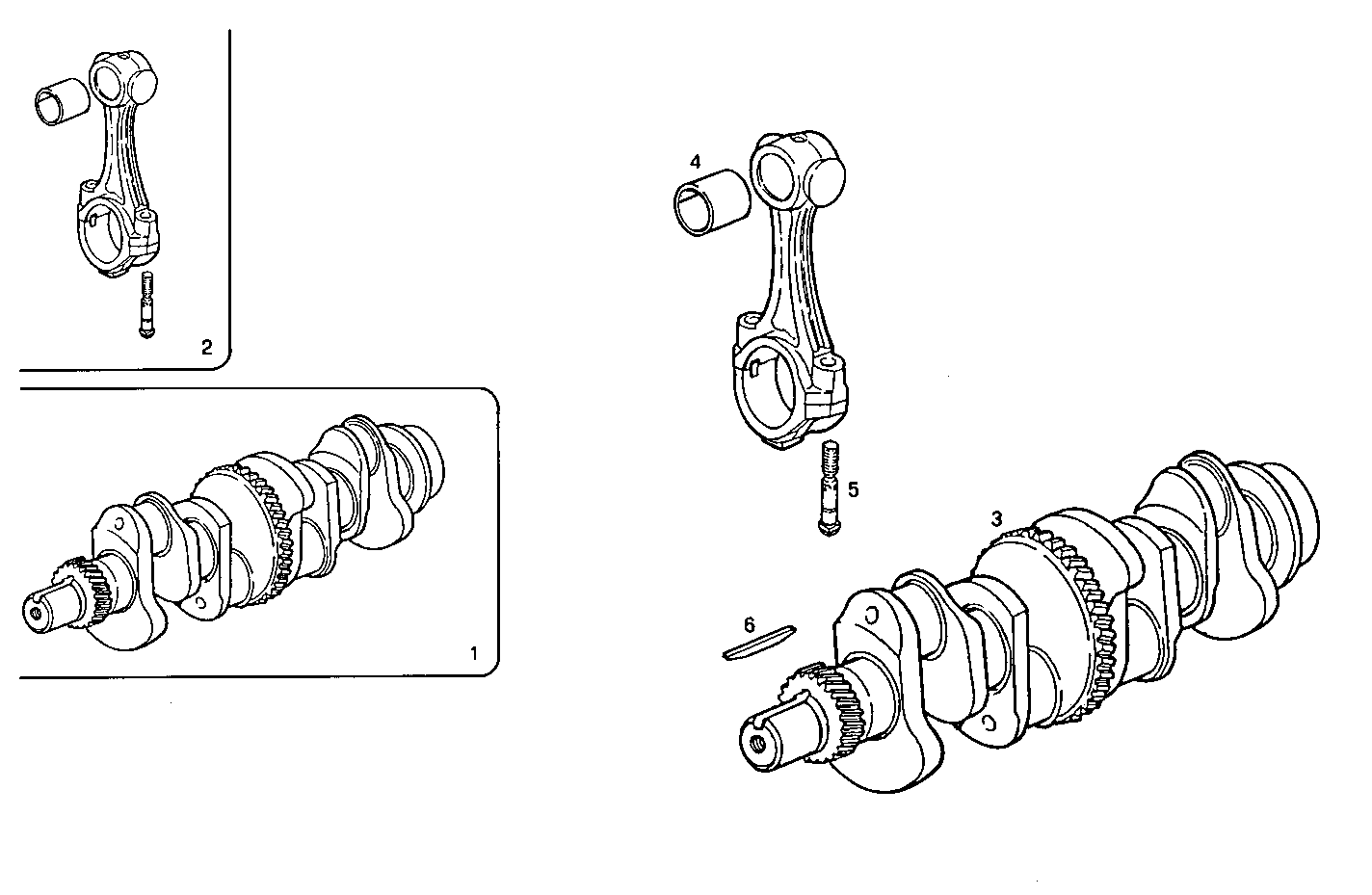 CRANK SHAFT - CONNECTING RODS parts diagram