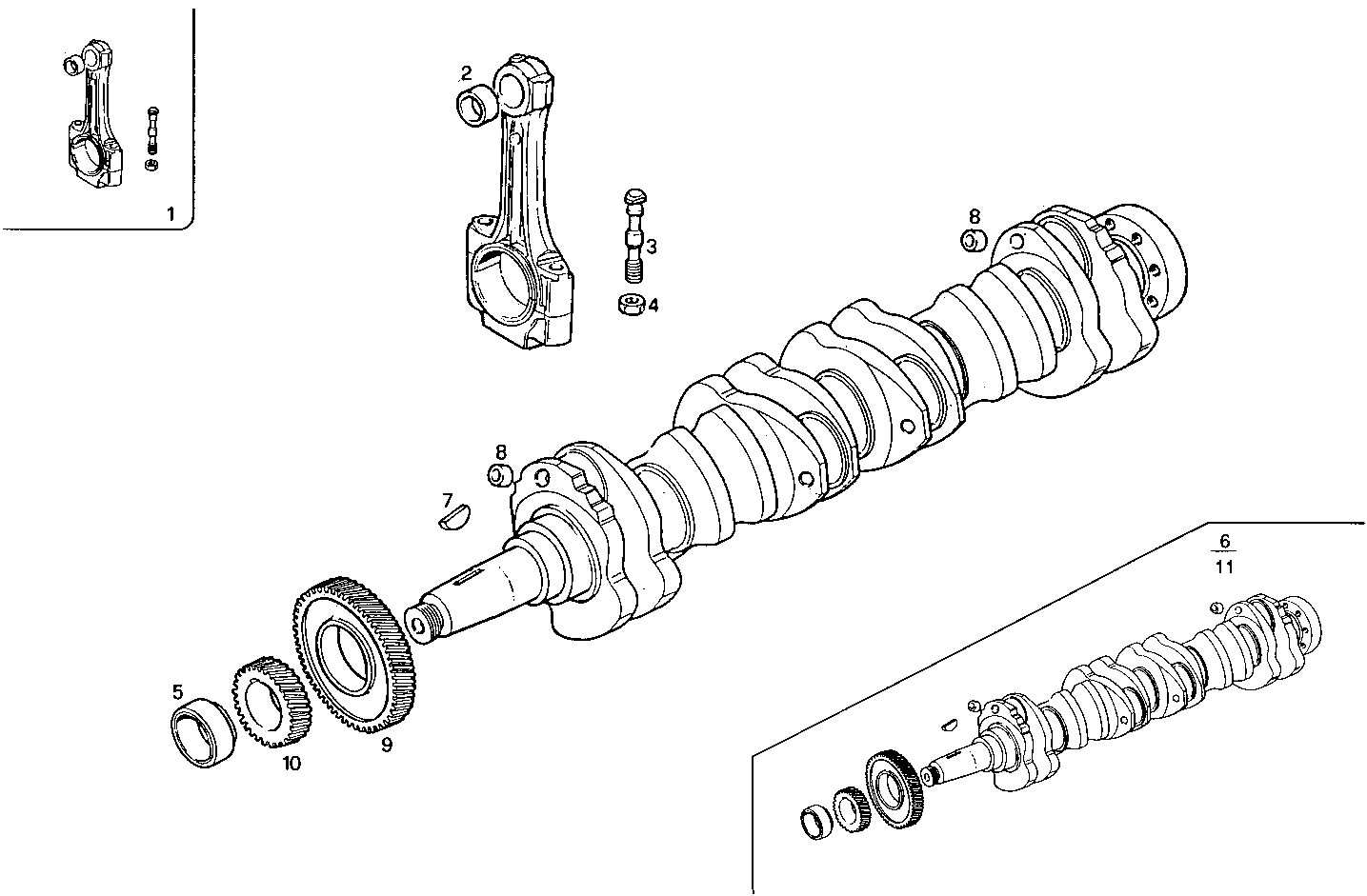 CRANK SHAFT - CONNECTING RODS parts diagram