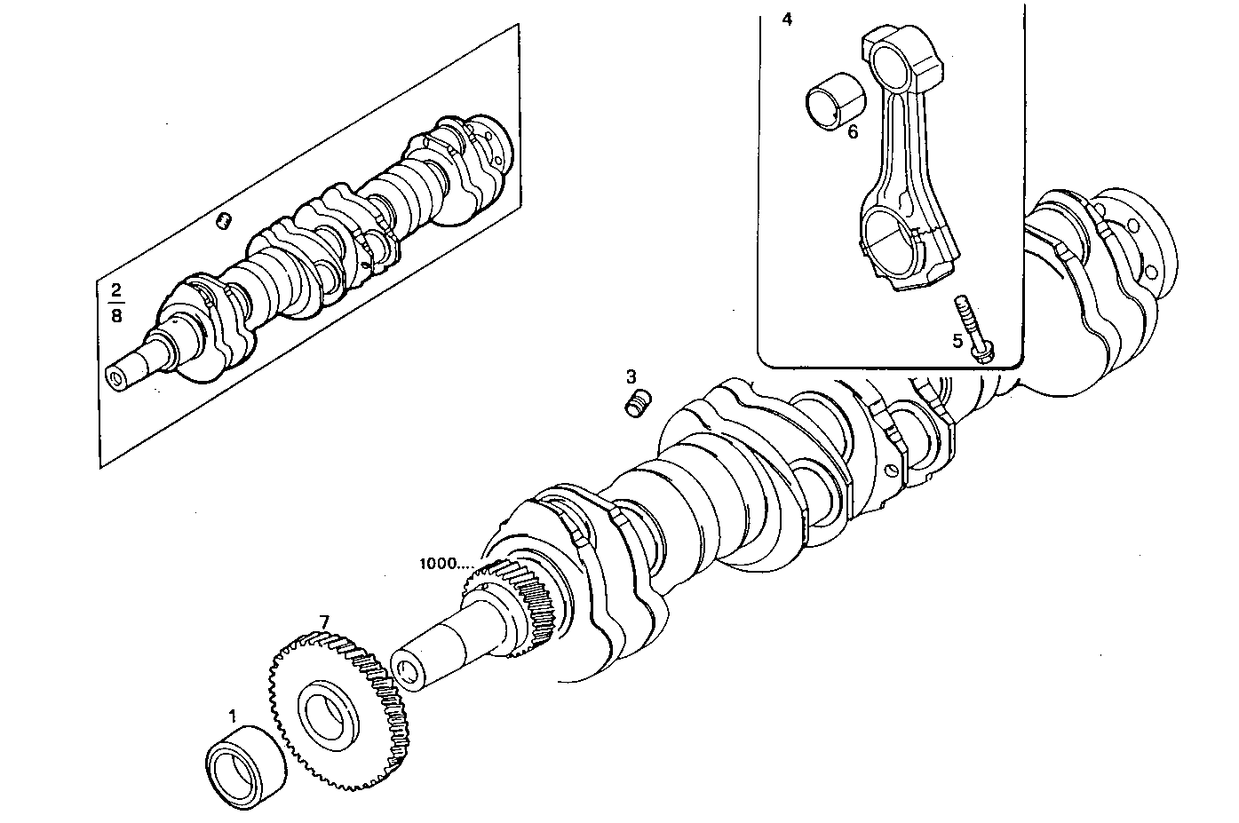 CRANK SHAFT - CONNECTING RODS parts diagram