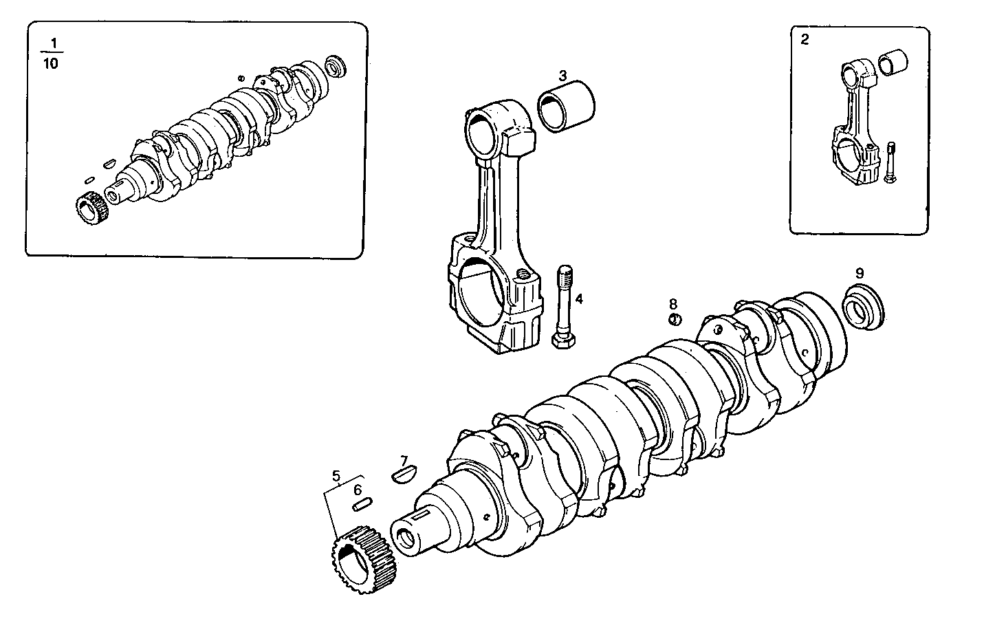 CRANK SHAFT - CONNECTING RODS parts diagram