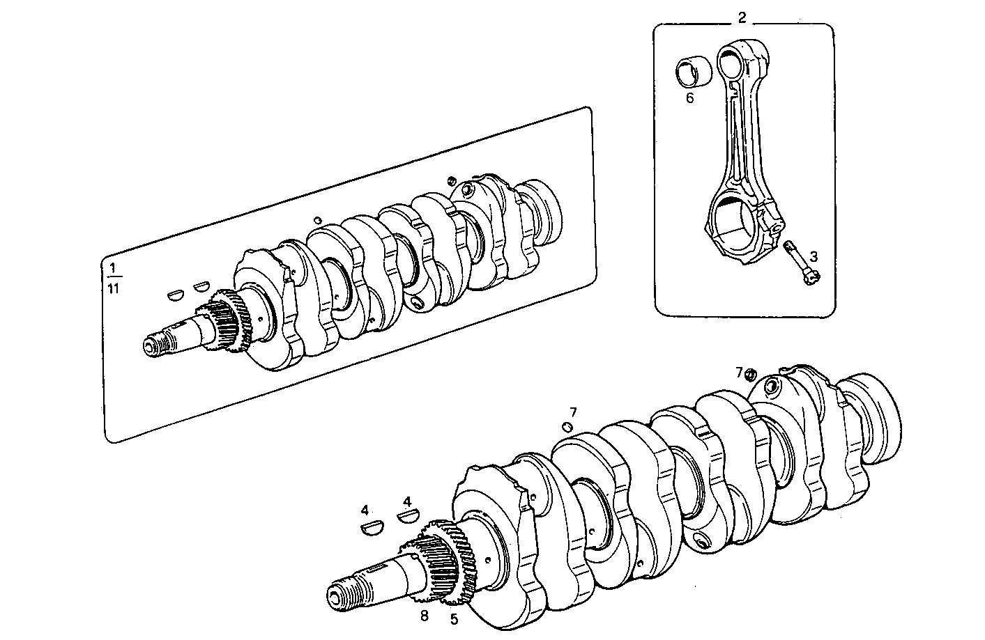 CRANK SHAFT - CONNECTING RODS parts diagram