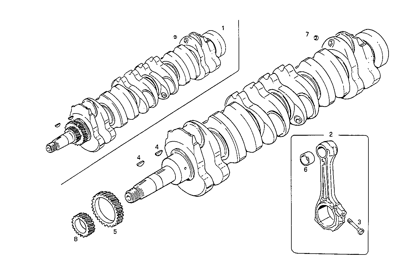 CRANK SHAFT - CONNECTING RODS parts diagram