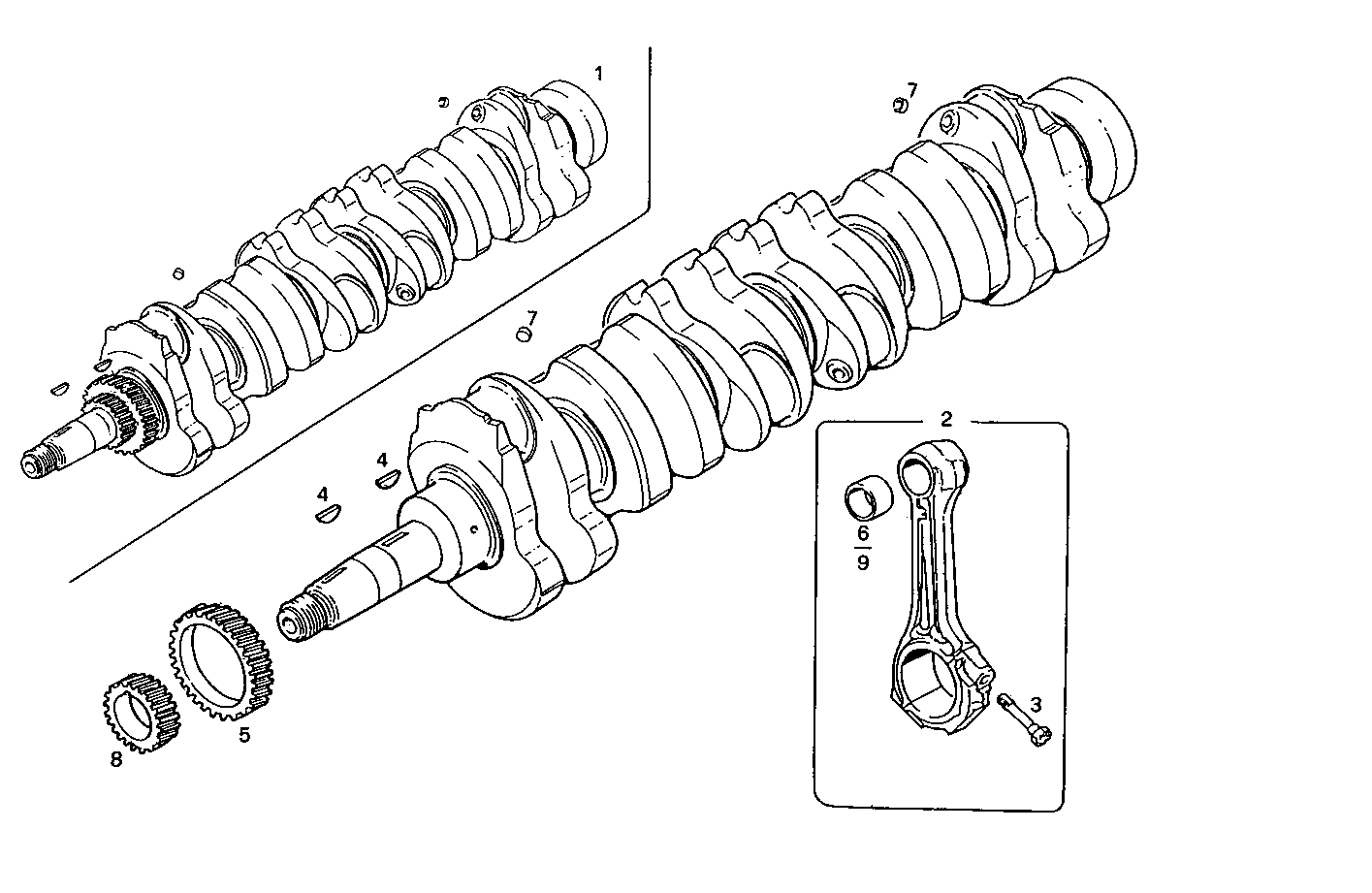 CRANK SHAFT - CONNECTING RODS parts diagram
