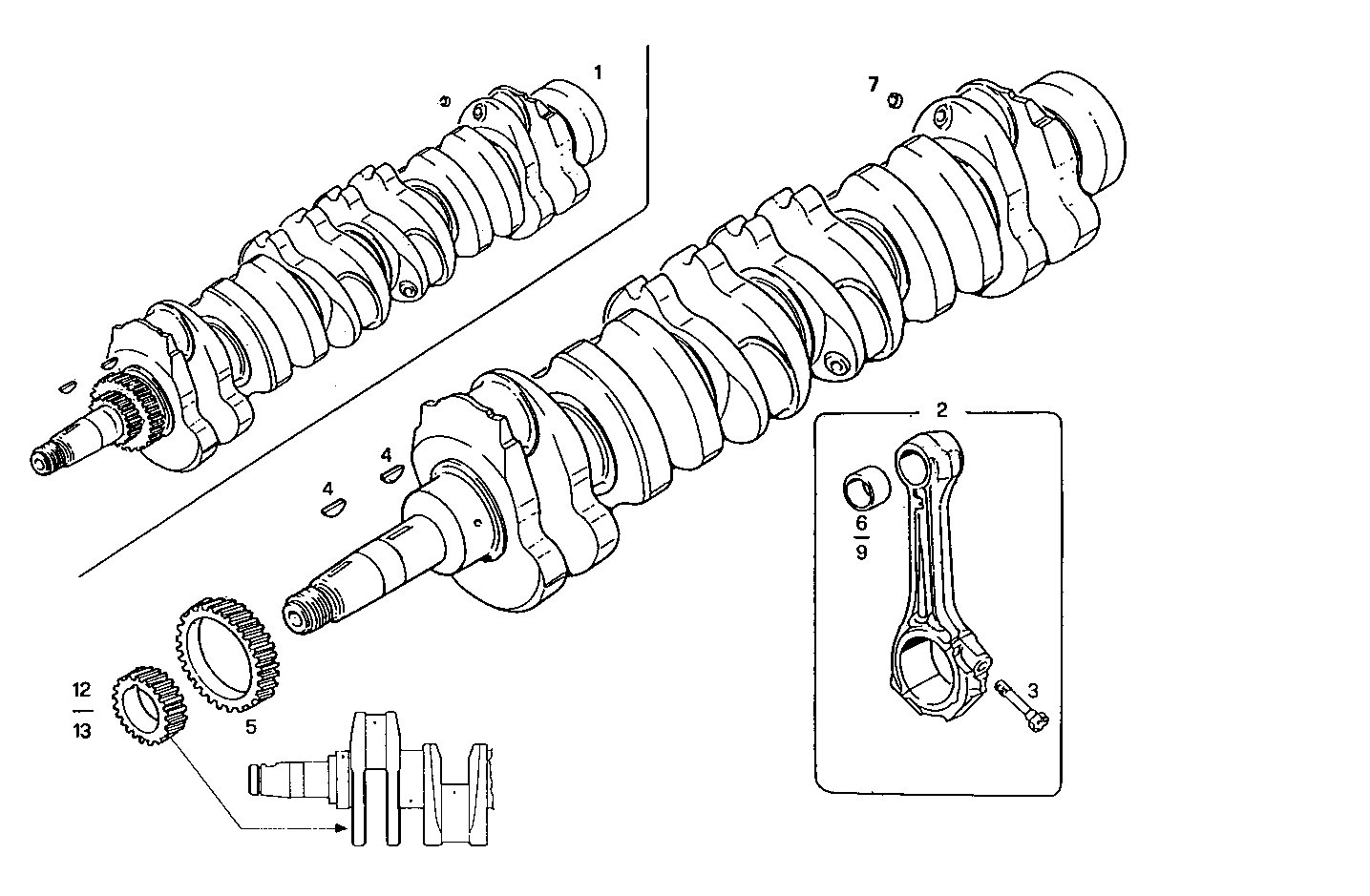 CRANK SHAFT - CONNECTING RODS parts diagram