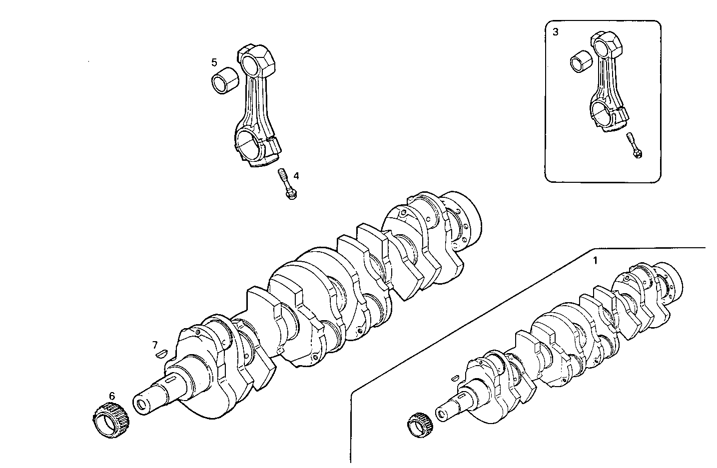 CRANK SHAFT - CONNECTING RODS parts diagram