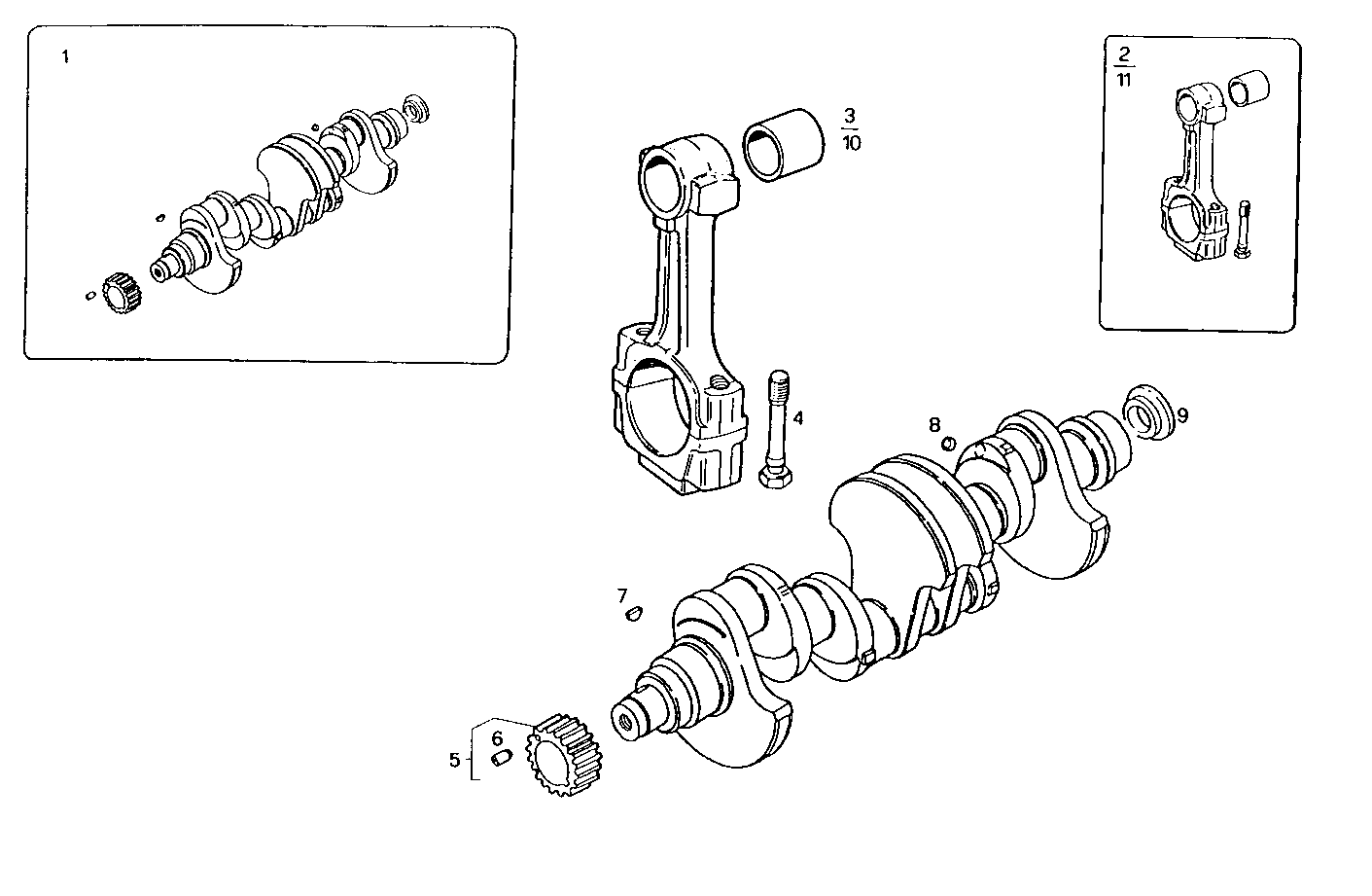 CRANK SHAFT - CONNECTING RODS parts diagram