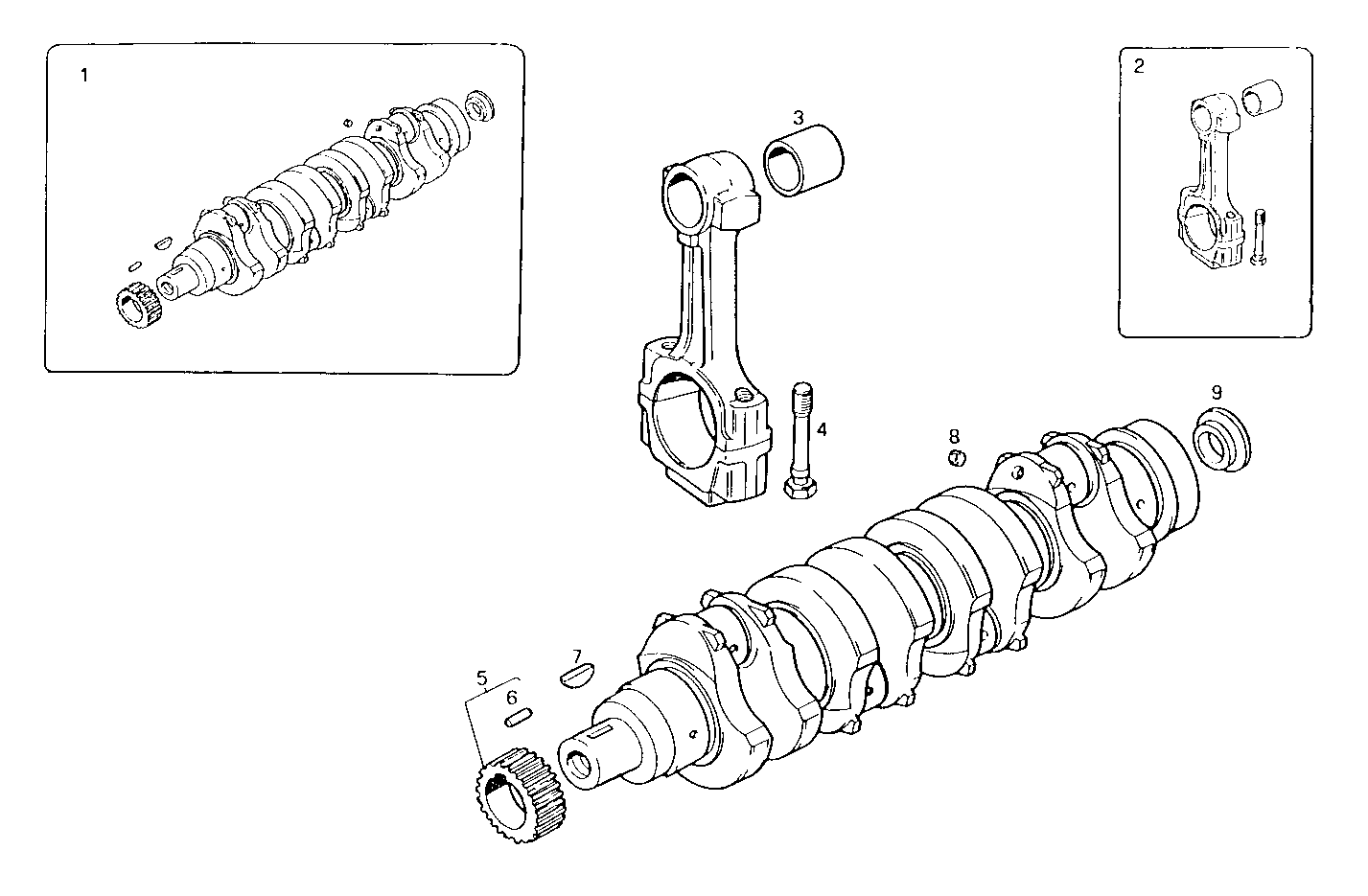 CRANK SHAFT - CONNECTING RODS parts diagram