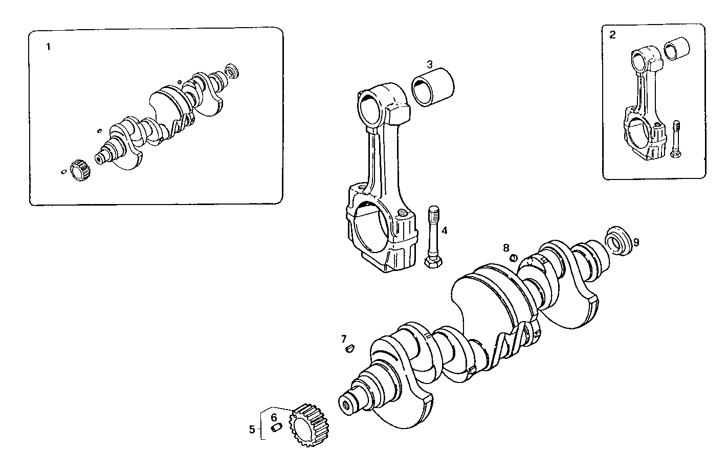 CRANK SHAFT - CONNECTING RODS parts diagram