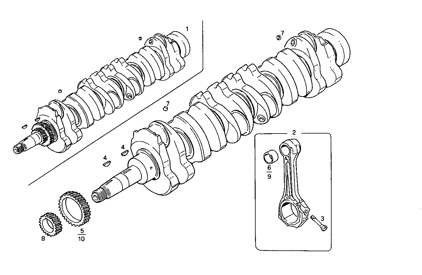 CRANK SHAFT - CONNECTING RODS parts diagram