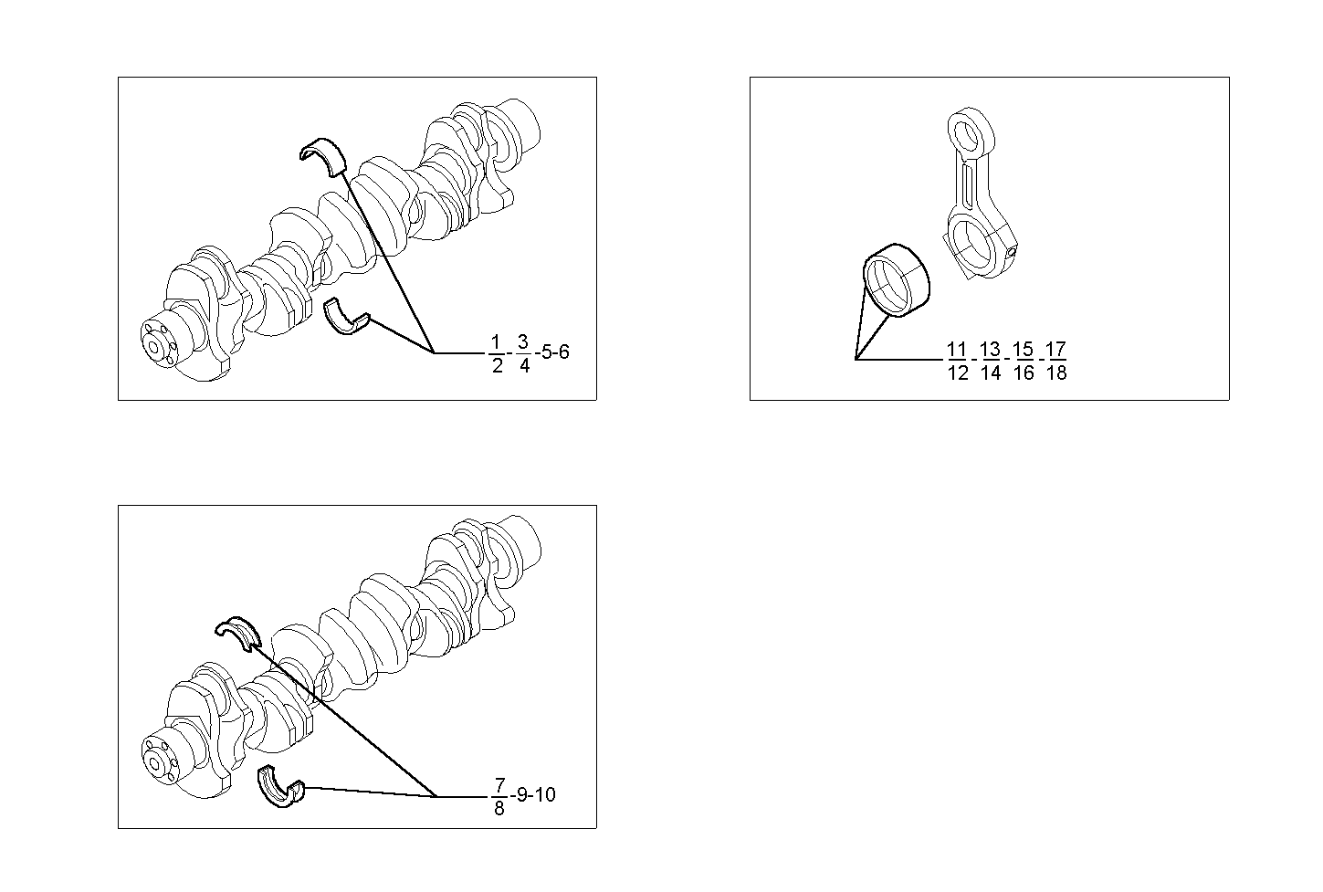 THRUST RING SET - MAIN AND ROD BEARINGS parts diagram