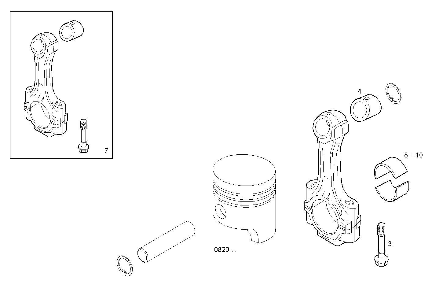 THRUST RING SET - MAIN AND ROD BEARINGS parts diagram