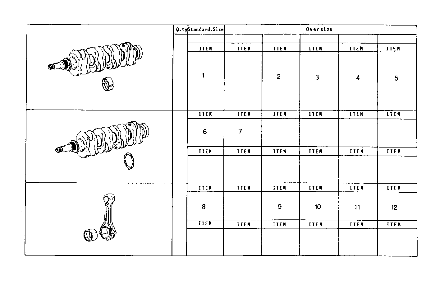 THRUST RING SET - MAIN AND ROD BEARINGS parts diagram
