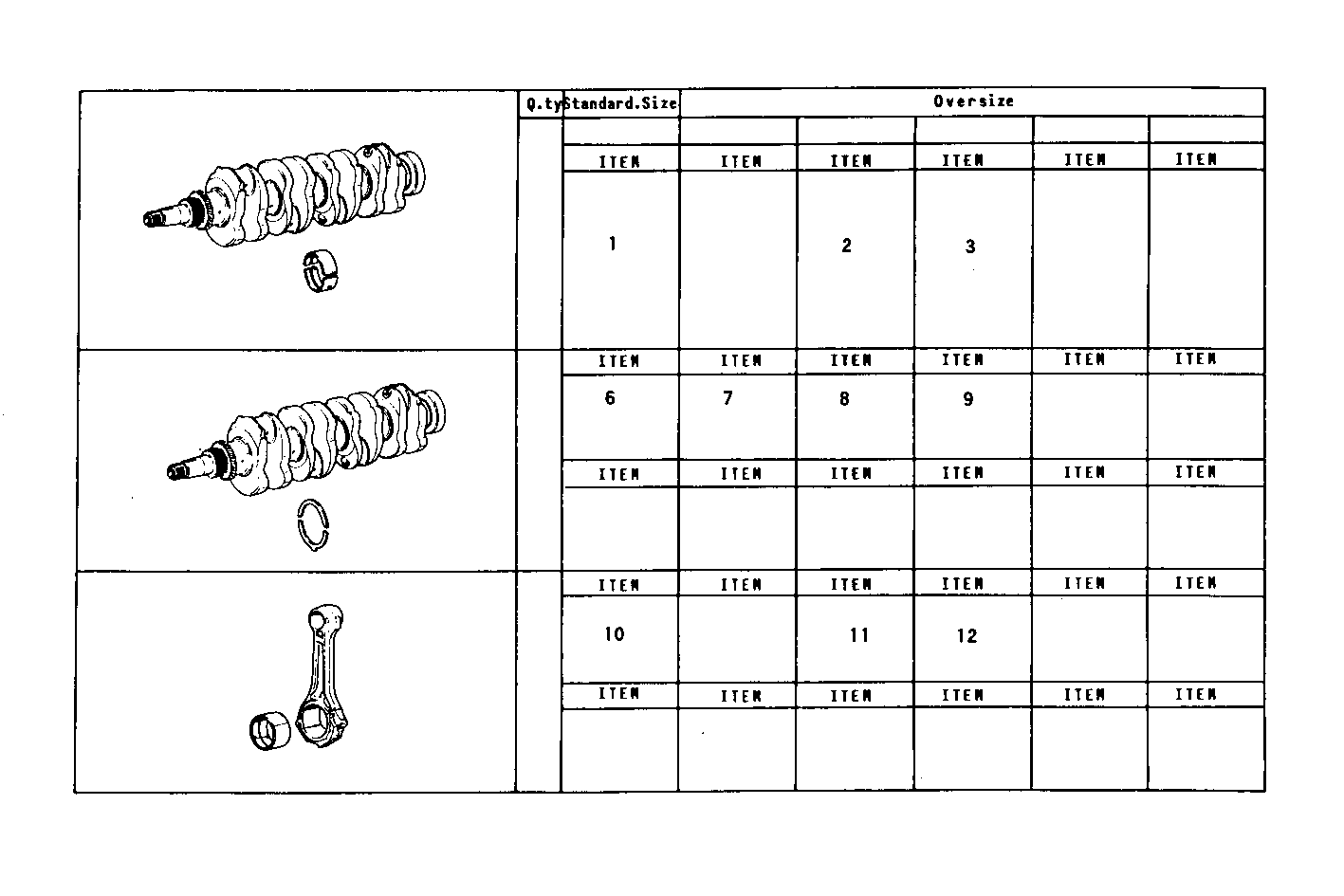 THRUST RING SET - MAIN AND ROD BEARINGS parts diagram