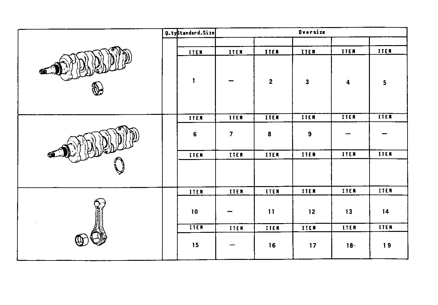 THRUST RING SET - MAIN AND ROD BEARINGS parts diagram