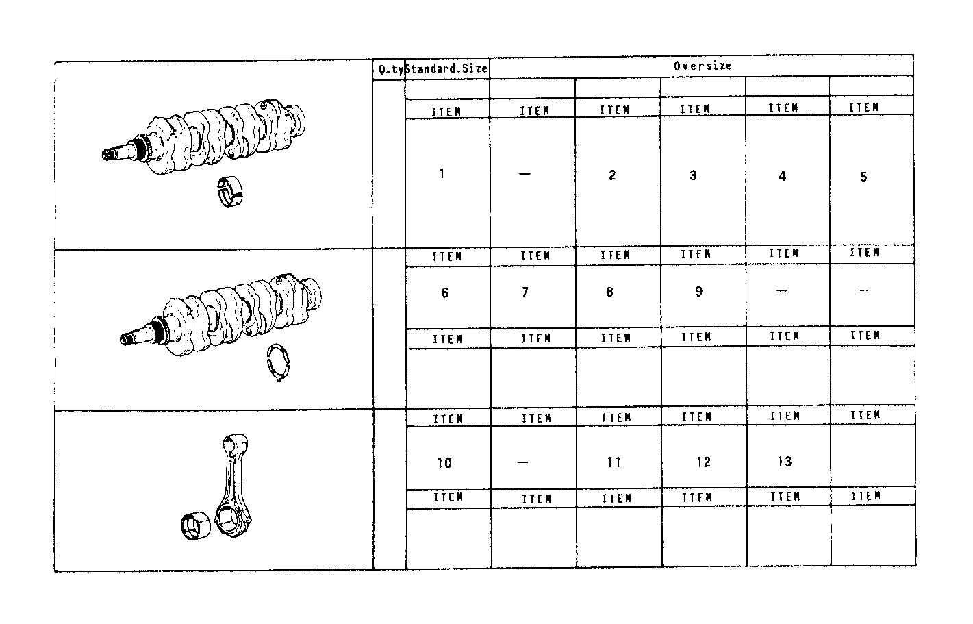 THRUST RING SET - MAIN AND ROD BEARINGS parts diagram