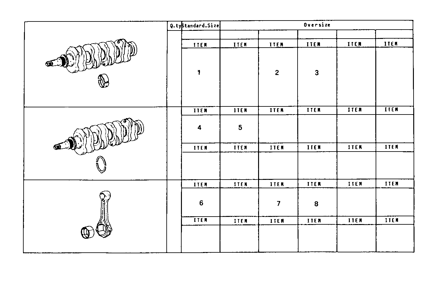 THRUST RING SET - MAIN AND ROD BEARINGS parts diagram